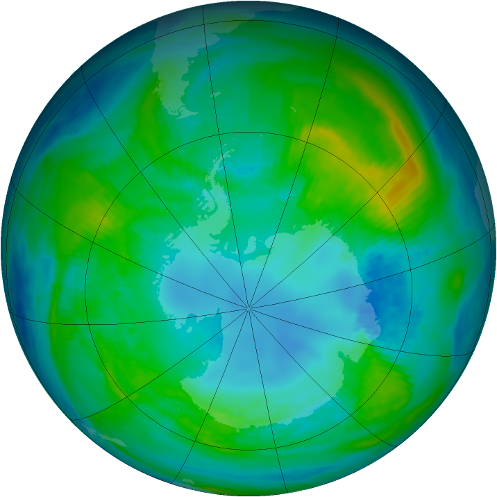 Antarctic ozone map for 24 April 1983